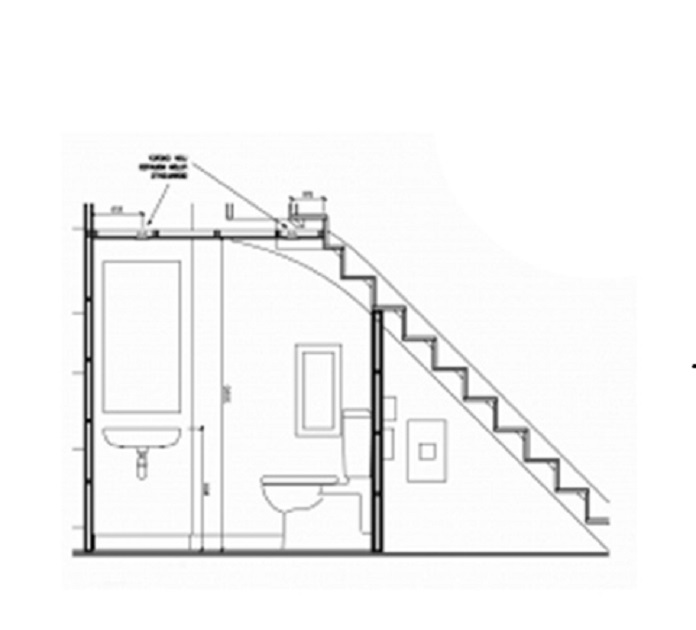 Ảnh 10: Bản vẽ thiết kế nhà vệ sinh dưới gầm cầu thang