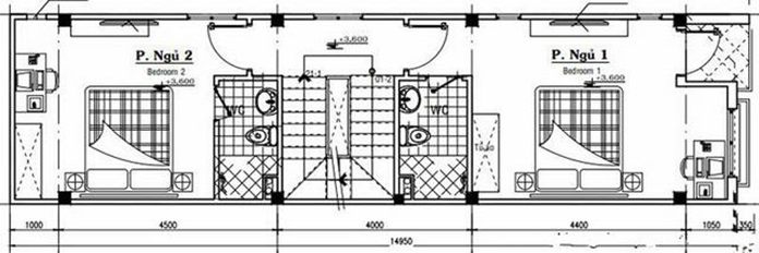 Ảnh 6: Bản vẽ mẫu thiết kế nhà cấp 4 mái thái