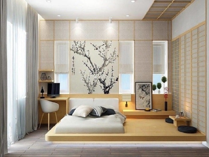 Trang trí ngăn đầu giường phong cách Nhật Bản 2