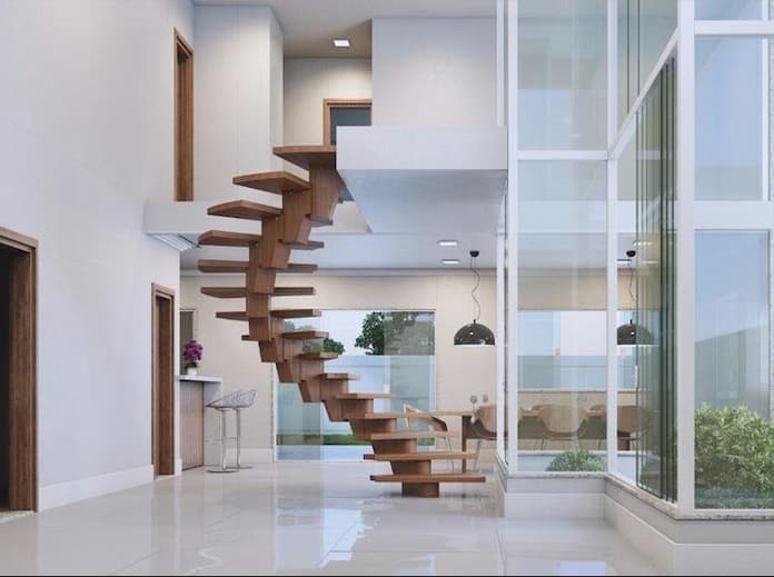 Ảnh 6: Cầu thang nhà ống uốn cong là giải pháp tối ưu nhất dành cho những ngôi nhà nhỏ 