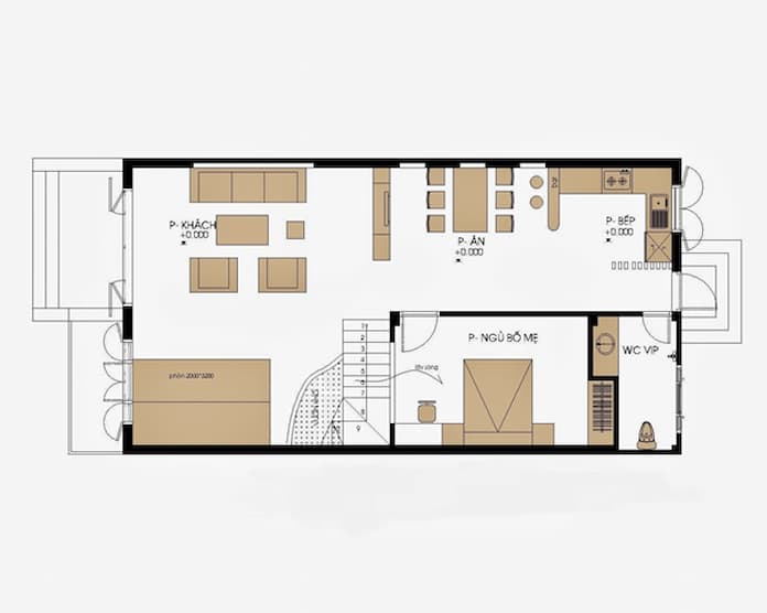 Thiết Kế Nhà Cấp 4 7x12m Mái Thái Với 2 Phòng Ngủ | Nandesign