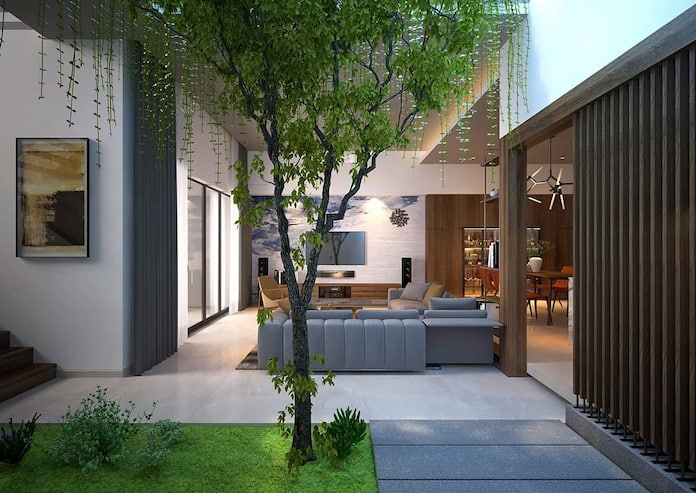 Ảnh 31: Kiến trúc sân vườn kiểu giếng trời giúp không gian ngôi nhà có phần rộng thoáng hơn