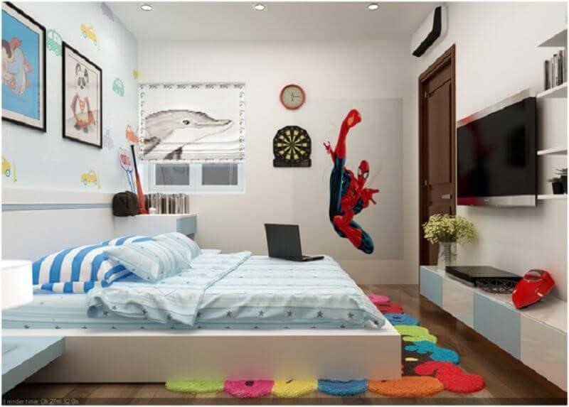Phòng ngủ thiết kế để kích thích trí tưởng tượng và sự năng động của trẻ em.