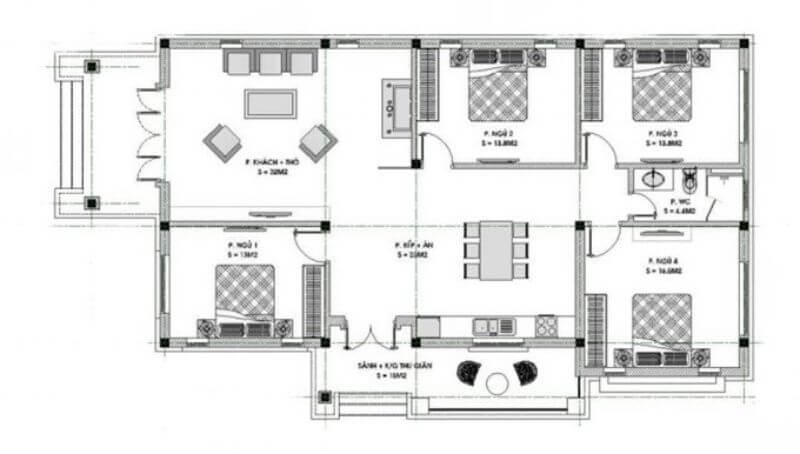 5 Mẫu nhà 1 tầng 4 phòng ngủ đơn giản đẹp chi phí tốt nhất