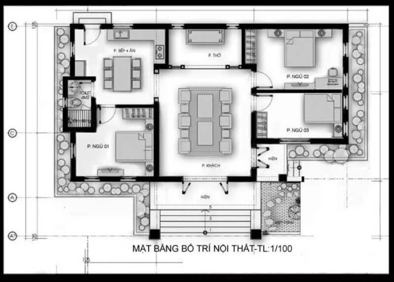 Thiết kế nhà cấp 4 mái thái 3 phòng ngủ đẹp tại Châu Đức – Công ty thiết kế  xây dựng thầu uy tin Bà Rịa Vũng Tàu