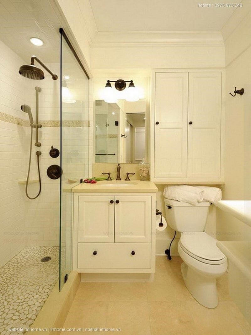 Trong phòng tắm hoặc nhà vệ sinh, bồn rửa mặt thường chiếm diện tích khá lớn.