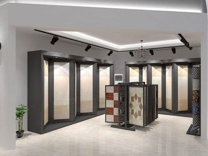 Showroom gạch ốp lát được thiết kế với không gian mở.