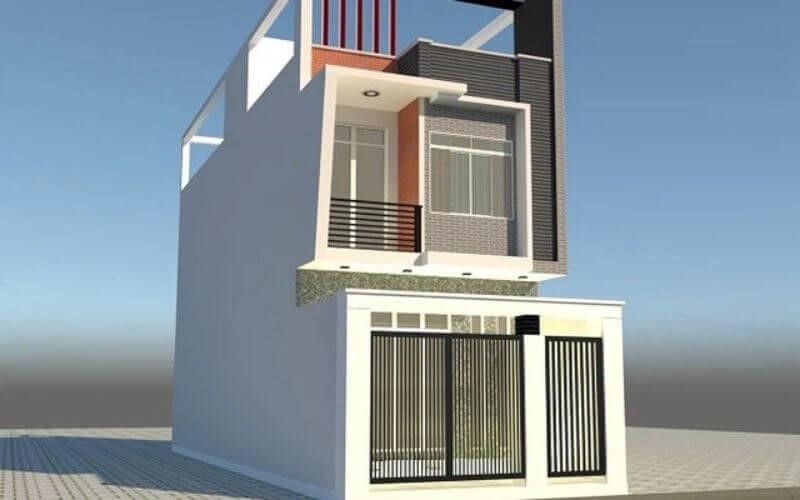 The two-story townhouse model is constructed using advanced design technology.