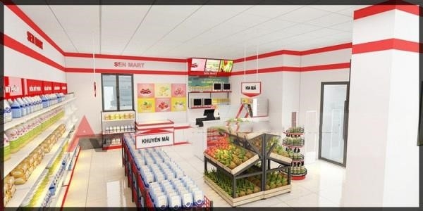 Viết lại: Thiết kế siêu thị 100m2 đơn giản.