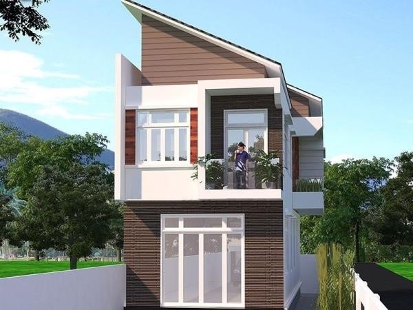 Bạn có thể xây một căn nhà có hai tầng với giá khoảng 600 triệu đồng và mái lệch.